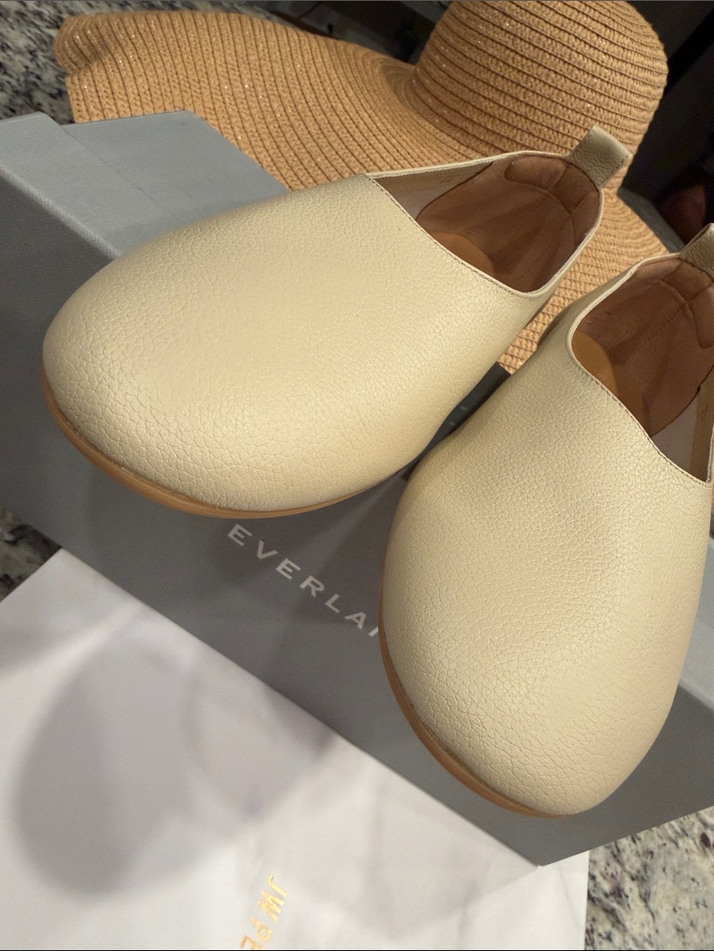 Everlane Cream Pebbled Leather Ballet Flats - 7.5 NEW - Picture 10 of 11
